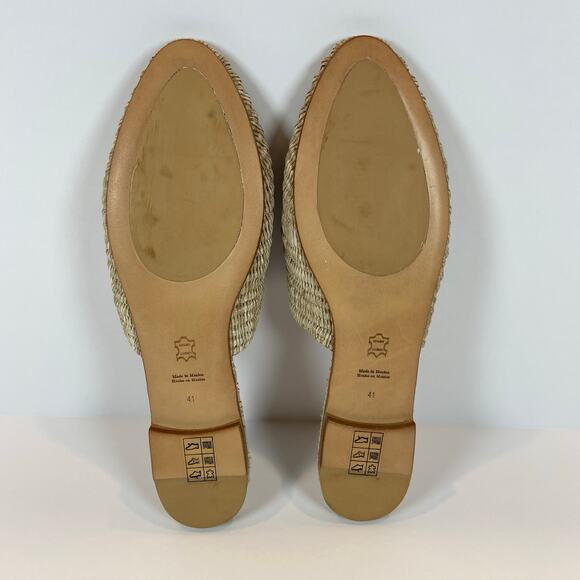 Jenni Kayne Raffia Mules Flats Straw Size 41 / US 11 - Picture 7 of 8
